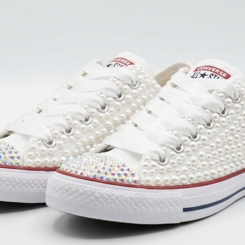 Custom Pearl & Swarovski Style Converse Sneakers